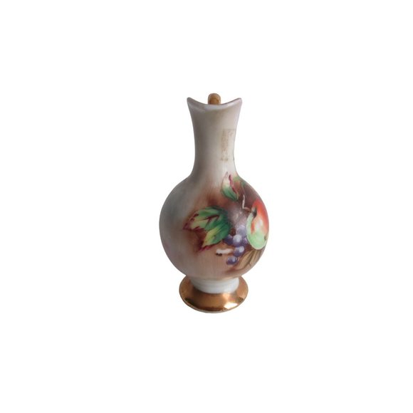 *Miniature Pitcher Handpainted Stilllife Scene Gold Accents Made in Japan - Picture 3 of 6